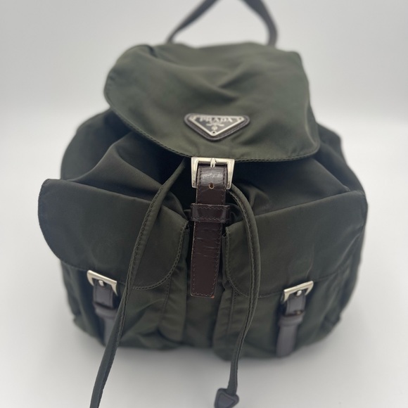 PRADA Nylon Tessuto Backpack Olive Green | Brown - Picture 9 of 11